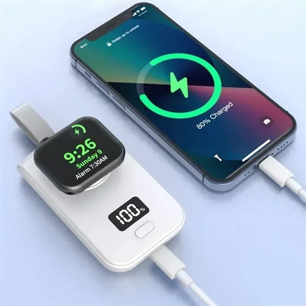 Portable 2 in 1 Wireless Watch Charger Power Bank