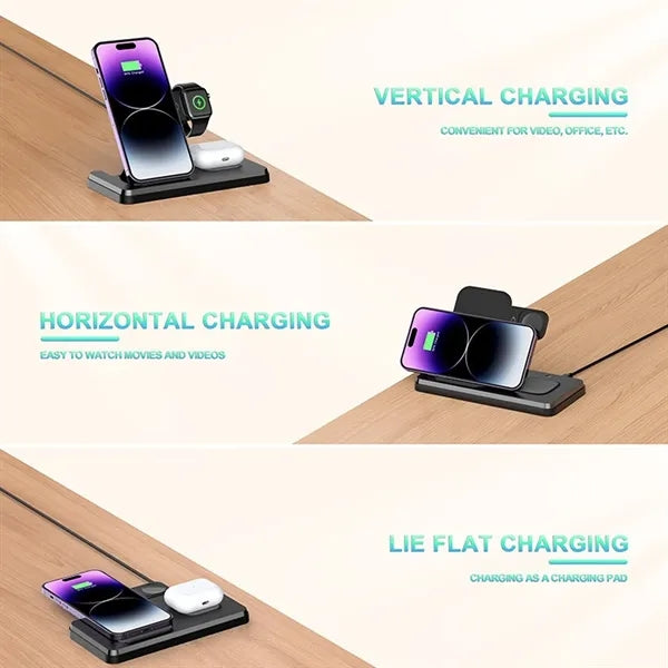 3 in 1 Wireless Charging Station 15W Fast Charge