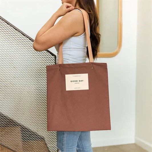 Main Squeeze Super Size- Colored Canvas with Leather Handles