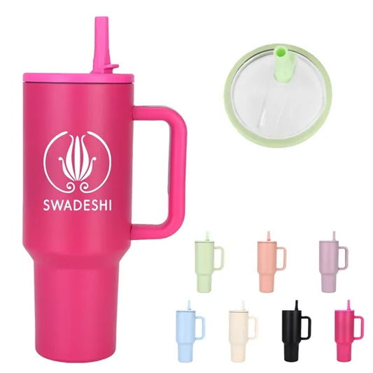 40oz Stainless Steel Insulated Flip Straw Tumbler
