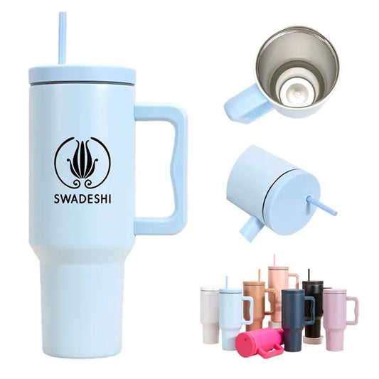 40oz Stainless Steel Insulated Flip Straw Tumbler