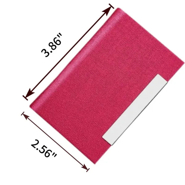 Leather Pocket Clip Metal Business ID Credit Card Wallet