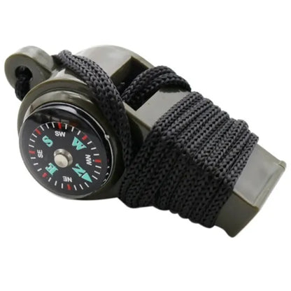 3 In 1 Emergency Survival Whistle With Compass Thermometer
