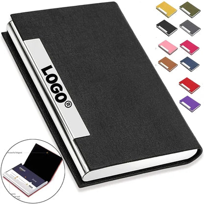Leather Pocket Clip Metal Business ID Credit Card Wallet