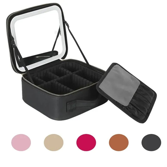 Travel Makeup Bag With Lighted Mirror