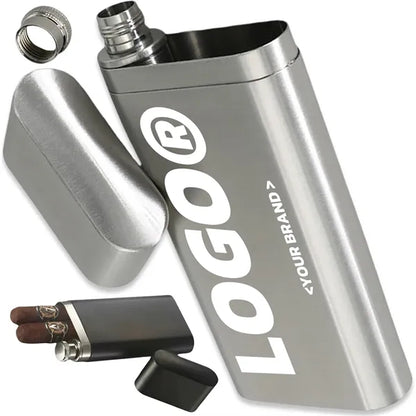 2oz. Oval Cigar Wine Tube Small Waist Bottle Portable