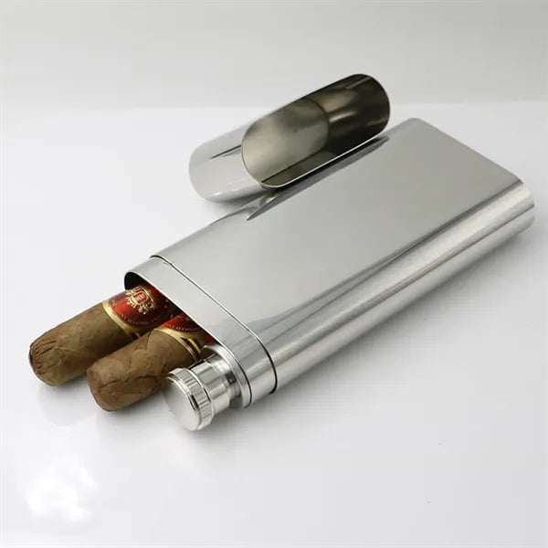 2oz. Oval Cigar Wine Tube Small Waist Bottle Portable