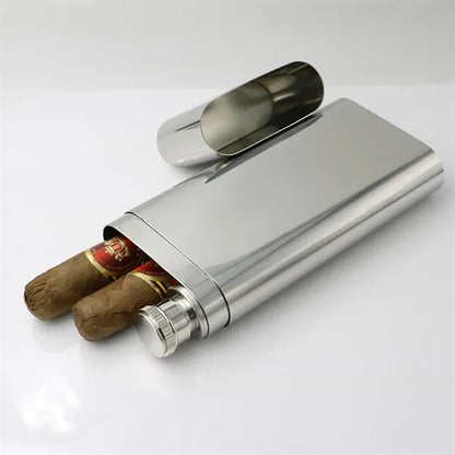 2oz. Oval Cigar Wine Tube Small Waist Bottle Portable
