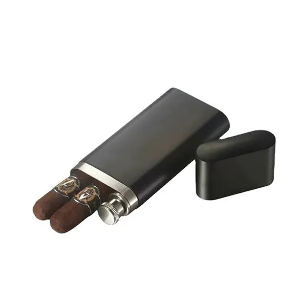 2oz. Oval Cigar Wine Tube Small Waist Bottle Portable