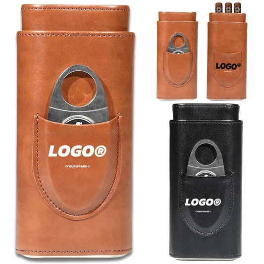 Cigar Gift Box Case Portable With Cutter