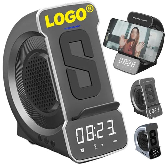 Bluetooth Speaker Wireless Charger Bedside Alarm Clock