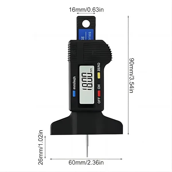 Tire Tread Depth Gauge Digital LCD Checker Tester
