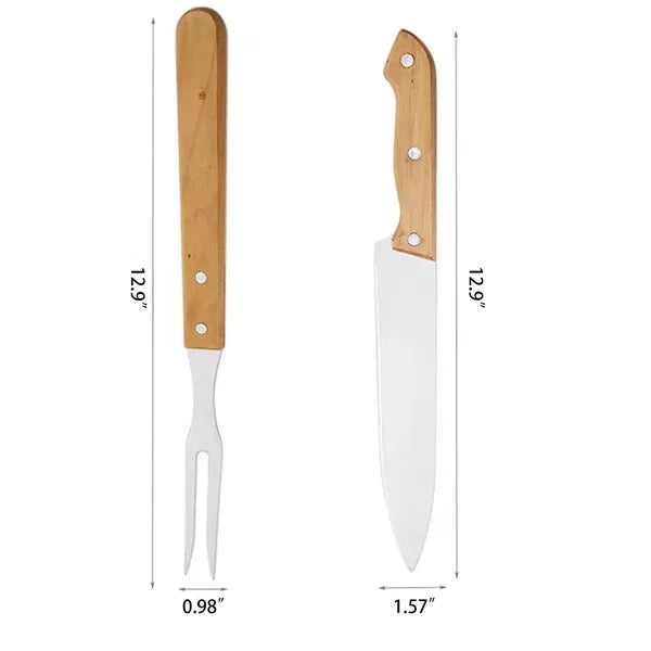 2 Piece Grilling Tool Set And Utensils Knives Forks
