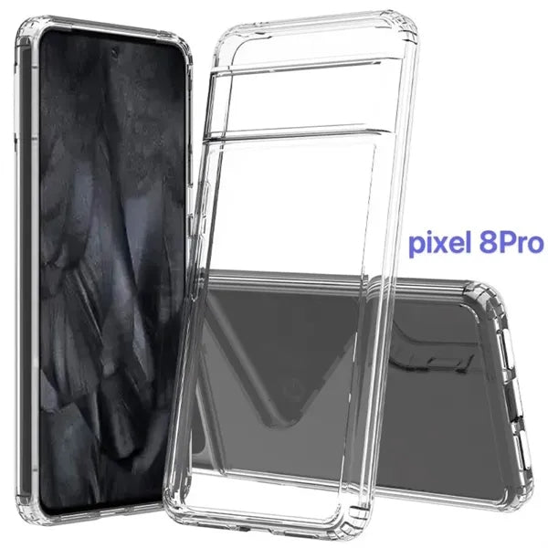Google Pixel 8 PRO Clear Hardshell Case with TPU Bumpers