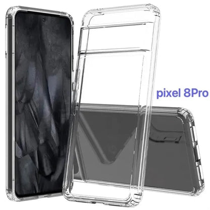 Google Pixel 8 PRO Clear Hardshell Case with TPU Bumpers