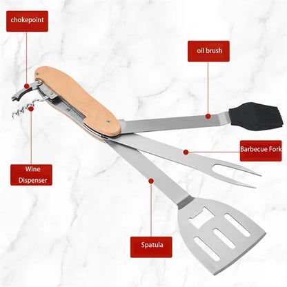 5 in 1 Multifunctional Stainless Steel Barbecue Tool Set