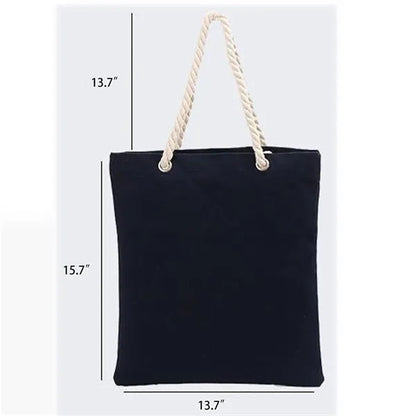 Fashion Eco Friendly Canvas Tote Bag With Hemp Rope Handle