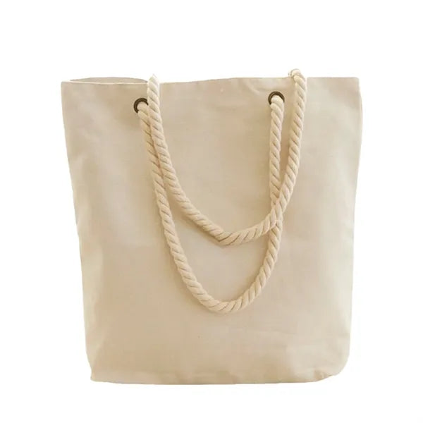 Fashion Eco Friendly Canvas Tote Bag With Hemp Rope Handle