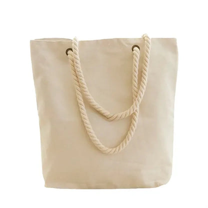Fashion Eco Friendly Canvas Tote Bag With Hemp Rope Handle