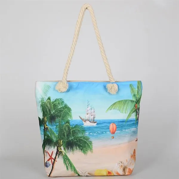 Fashion Eco Friendly Canvas Tote Bag With Hemp Rope Handle