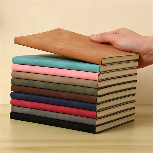B5 Colorful Soft Leather Thick Paper Notebook With Ribbon