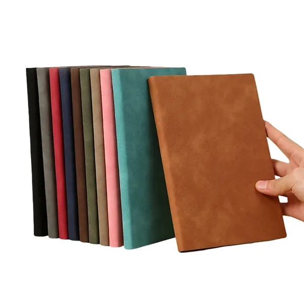 B5 Colorful Soft Leather Thick Paper Notebook With Ribbon