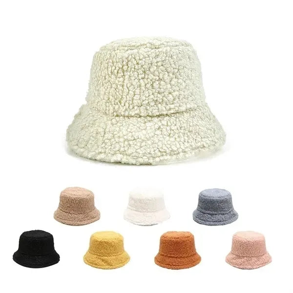 Lamb Wool Furry Bucket Hat