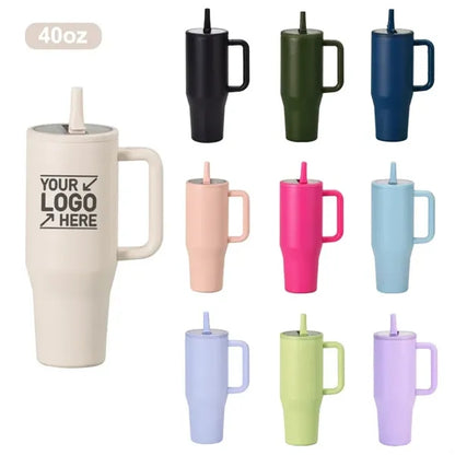 40 oz Tumbler with Handle Flip Straw