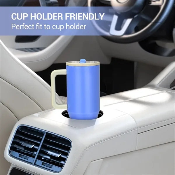 40 oz Tumbler with Handle Flip Straw