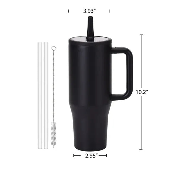 40 oz Tumbler with Handle Flip Straw