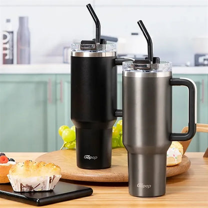 40oz Tumbler with Handle and Straw Lid