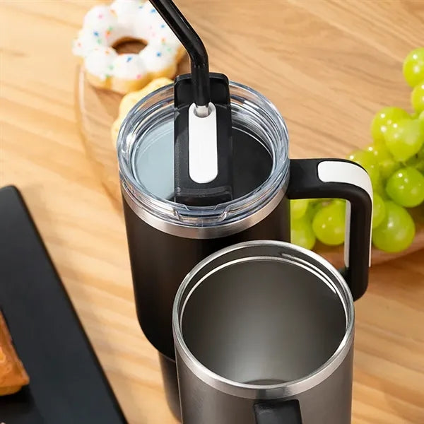 40oz Tumbler with Handle and Straw Lid