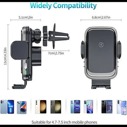 Fast 15w Auto Clamping Car Wireless Charger