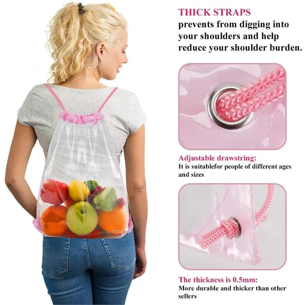 Custom Clear Drawstring Cinch Pack Backpack