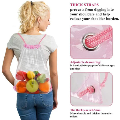 Custom Clear Drawstring Cinch Pack Backpack