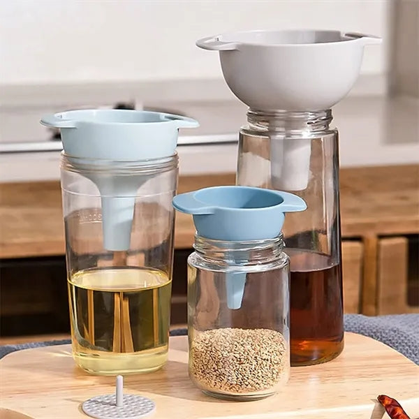 Kitchen Funnels Set Of 4 With Detachable Strainer Filter
