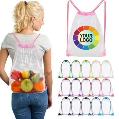 Custom Clear Drawstring Cinch Pack Backpack