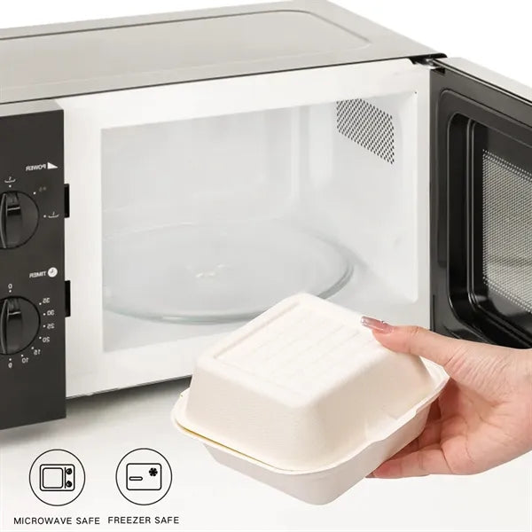Compostable Square Hinged Container 6 X 6"