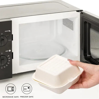 Compostable Square Hinged Container 6 X 6"