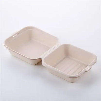 Compostable Square Hinged Container 6 X 6"