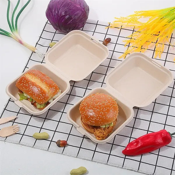 Compostable Square Hinged Container 6 X 6"