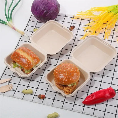 Compostable Square Hinged Container 6 X 6"