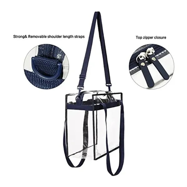 Stadium PVC Clear Plastic Tote Bag with Handles