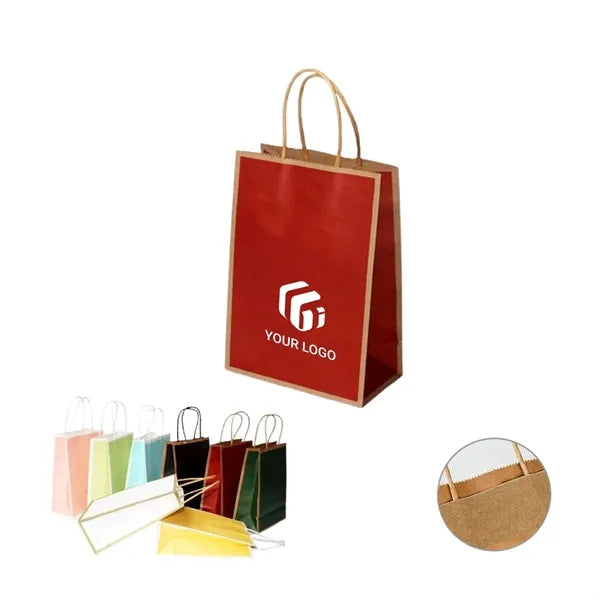 Reinforced Handle Customizable Eco-Friendly Kraft Paper Bags