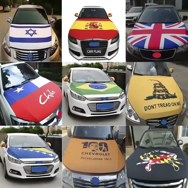 Flexible Polyester Coupe MPV Car Hood Flag Various Colors