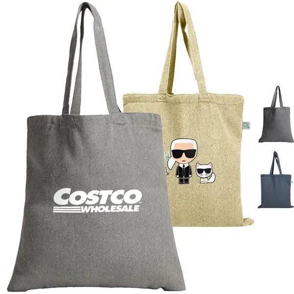 12 oz Recycled Sturdy Heather Cotton Canvas Tote Bag 15"x16"