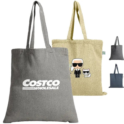 12 oz Recycled Sturdy Heather Cotton Canvas Tote Bag 15"x16"