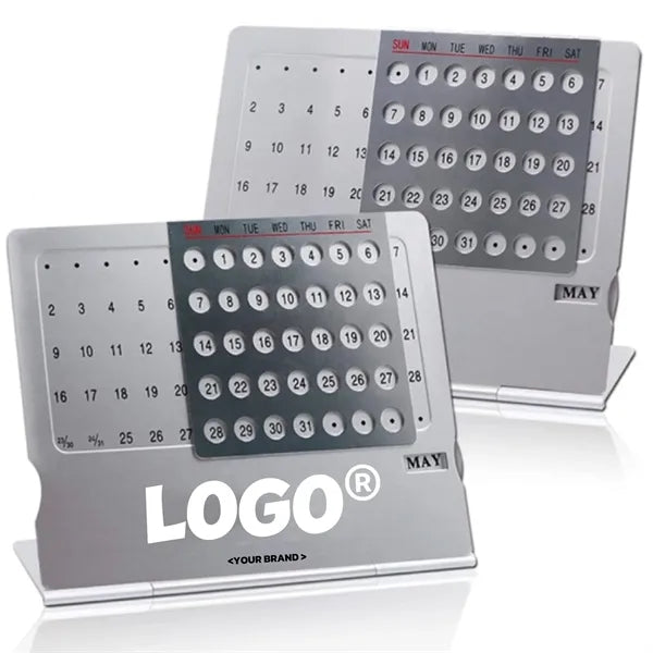 Ultra-Thin Metal Desktop Perpetual 100 Years Table Calendar