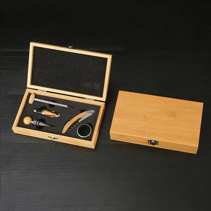 Square Exquisite Wooden Wine Bottle Opener Gift Box Set