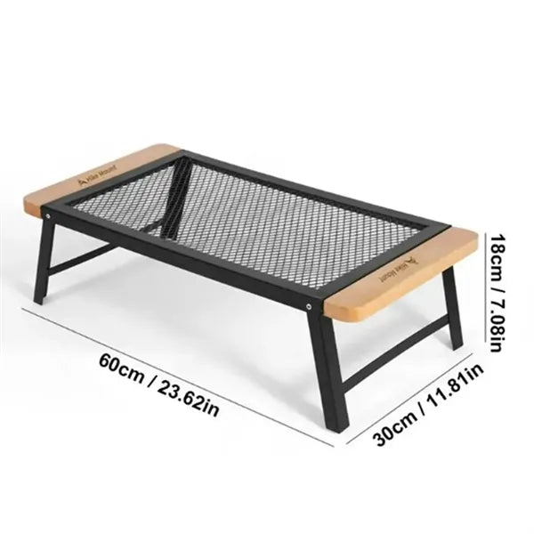 Foldable Wooden Mesh Camping Table